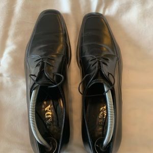 Mens beautiful square toe Prada dress shoes.